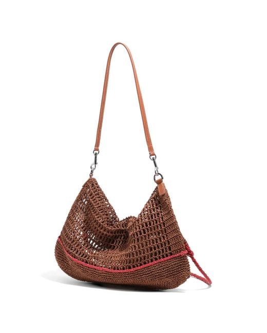 Bimba Y Lola Brown Medium Shoulder Bag Made Of Oak Paper