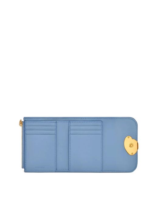 Oscar de la Renta Blue Poppy-Printed Trifold Wallet
