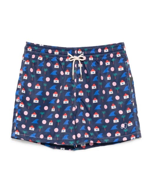 ARRELS Barcelona Blue X Matias Larrain Classic Swim Shorts for men