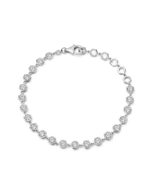 Astley Clarke White Silver Sapphire Deco Tennis Bracelet