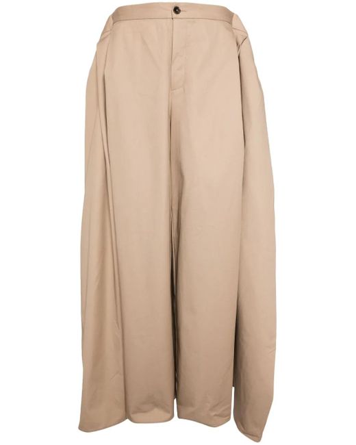 Puppets and Puppets Natural Draped Straight-Leg Trousers
