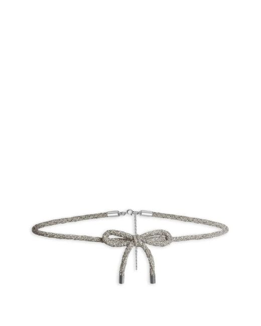 Alberta Ferretti White Bow Detail Belt