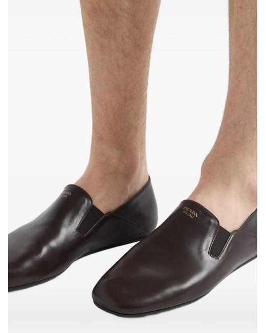 Prada White Leather Loafers for men