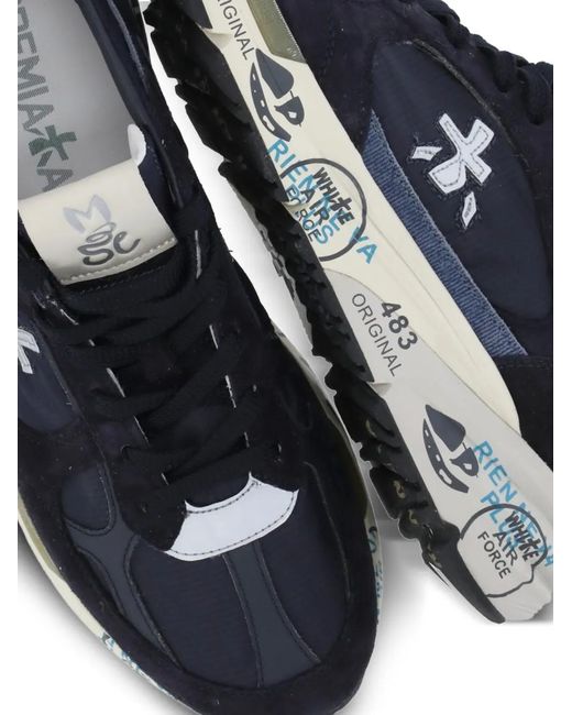 Premiata Black Mase Lace-Up Sneakers for men