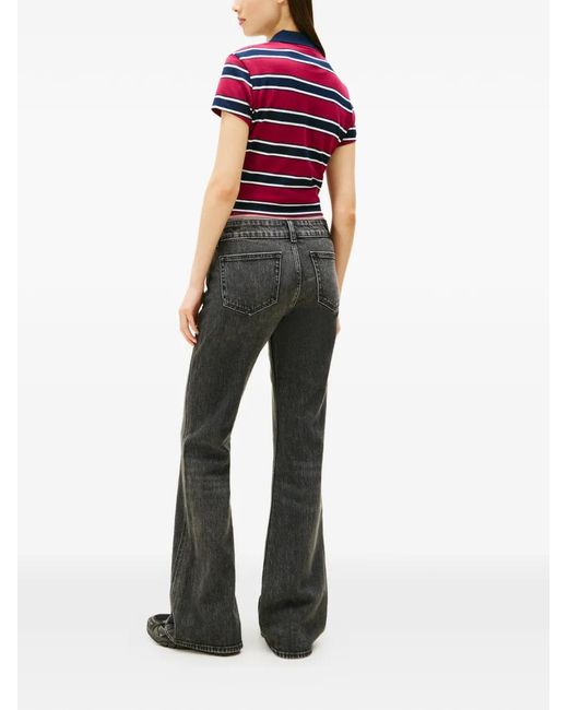 Tommy Hilfiger Gray Double-Button Flared Jeans