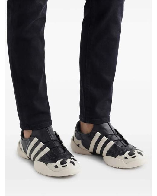 Y-3 Black Leather Trainers for men