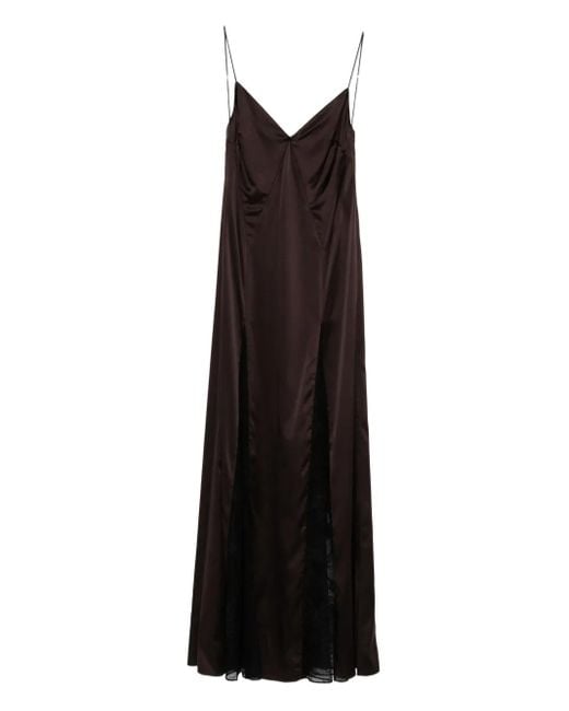 Staud Trinity Maxi-Jurk Met Kanten Vlakken in het Brown