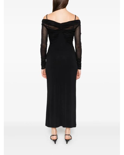 Abito Con Spalle Scoperte E Drappeggio di Max Mara in Black