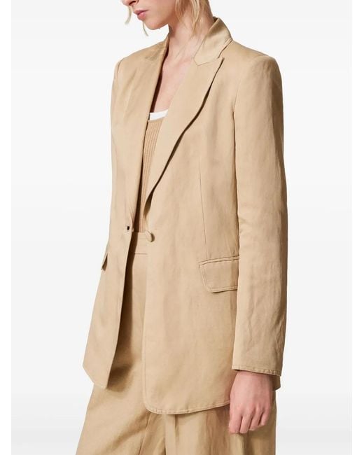 Twinset Natural Single-Breasted Blazer