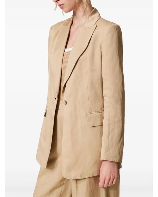 Twinset Natural Single-Breasted Blazer