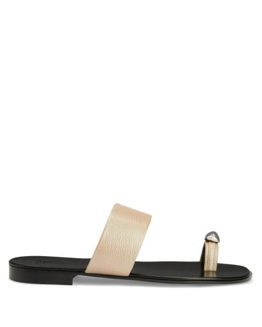 Giuseppe Zanotti White Norbert Leather Toe-Loop Sandals for men