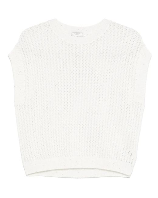 Peserico スパンコール トップ White