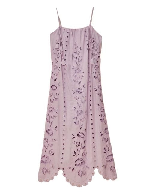 Abito Lungo A Fiori Con Dettaglio Cut-Out di Farm Rio in Purple