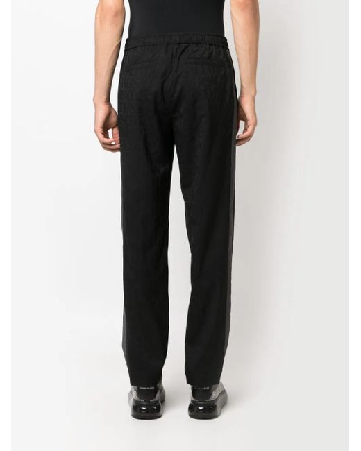 Versace Black Allover Track Pants for men