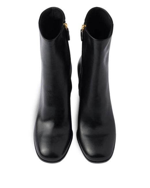 Prada Black Leather Booties Ankle Boots 85
