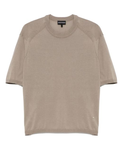 メンズ Emporio Armani ファインリブ Tシャツ White