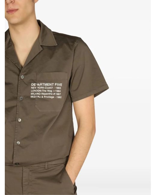 Department 5 Green Short-Sleeve Pocket Shirt for men