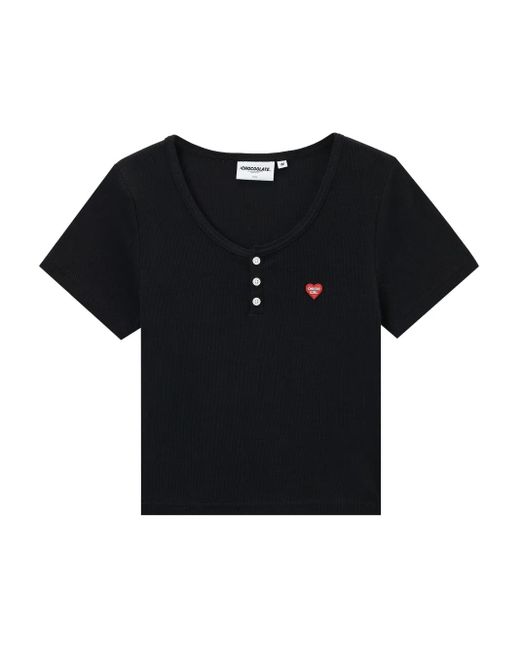 Chocoolate Black T-Shirt Mit Logo-Patch