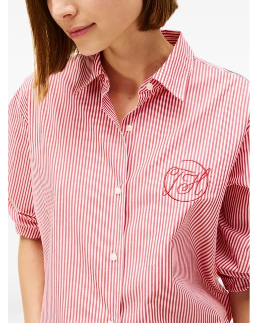 Tommy Hilfiger Pink Striped Embroidered Shirt