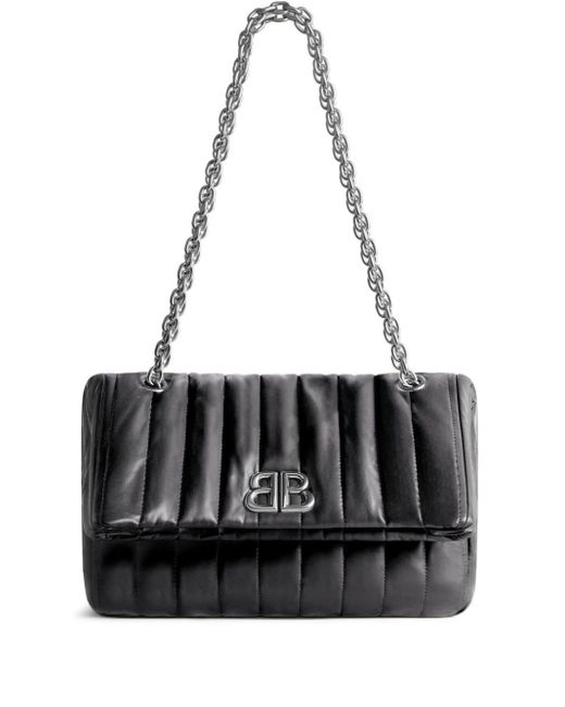 Balenciaga Black Small Monaco Leather Shoulder Bag