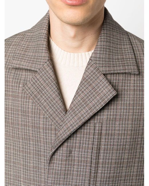 Manteau en laine à carreaux Jil Sander pour homme en coloris Gray
