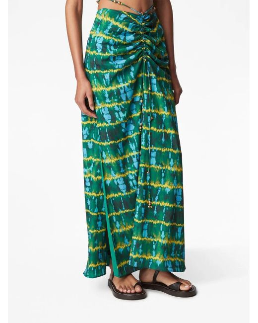 Altuzarra Green Graphic-Print Skirt