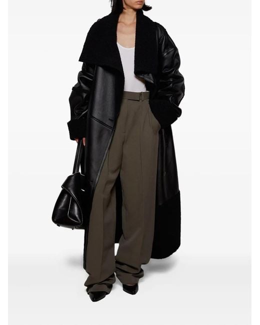 Entire studios Black Shearling Long Coat