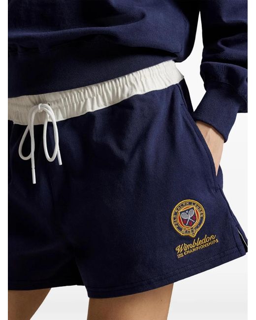Polo Ralph Lauren Blue Wimbledon Crest Patch Rugby Shorts