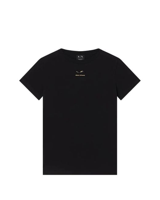 ARMANI EXCHANGE Black Round-Neck Logo T-Shirt