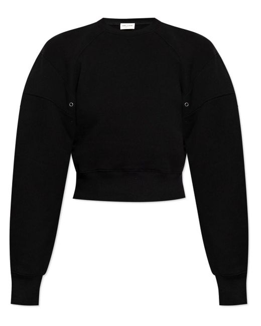 Saint Laurent Black Long-sleeve Cotton Sweatshirt