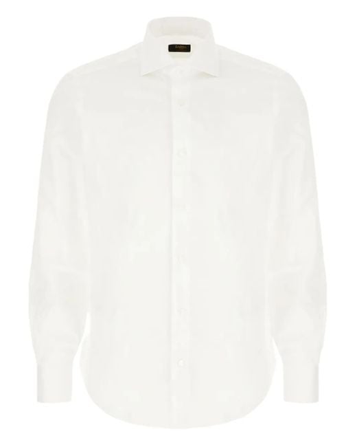 Barba Napoli Overhemd Met Geknoopte Cuff in het White voor heren