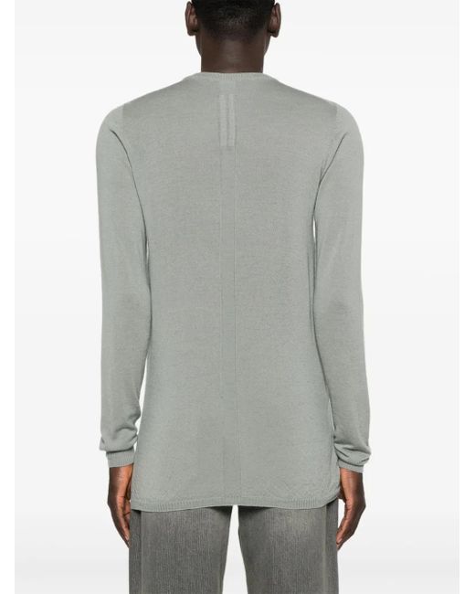 Rick Owens Gray Crew-Neck Sweater for men
