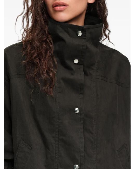 Bimba Y Lola Black Short Batwing Trench Coat