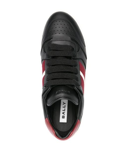 Bally Black Logo-Debossed Leather Sneakers