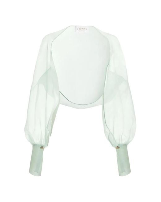 Genny White Silk Bolero Jacket
