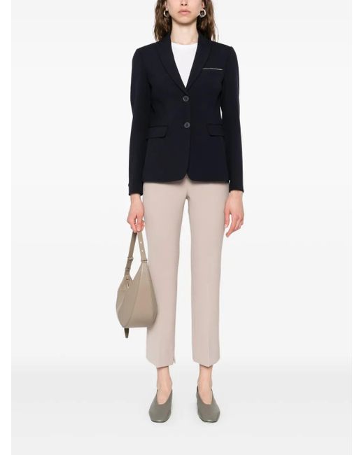Peserico Blue Single-Breasted Blazer