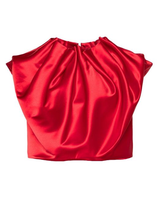 Blusa corta drapeada Simone Rocha de color Red