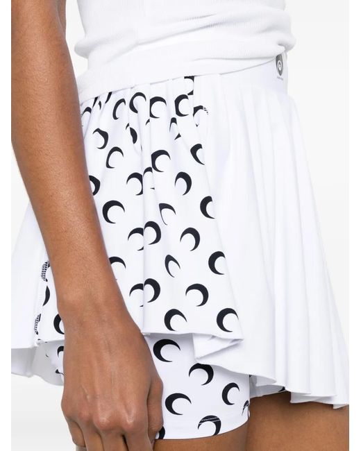 MARINE SERRE White Athleisure Mini Skort With Moon Inserts