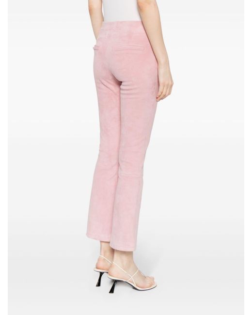Arma Pink Suede Cropped Trousers