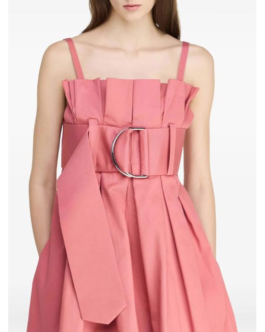 J.W. Anderson Pink Belted Pleated Mini Dress
