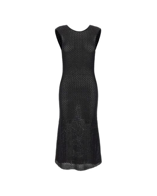 THE GARMENT Black Tanzania Back Openwork Knit Midi Dress
