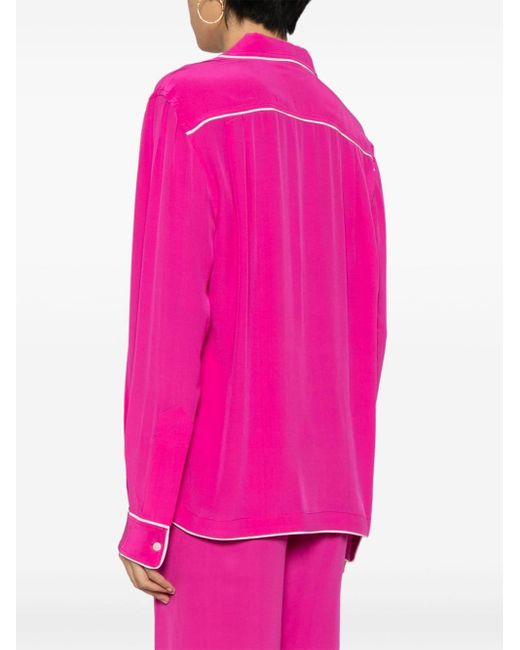 Bode Pink Shadow Jasmine Silk Pyjama Top