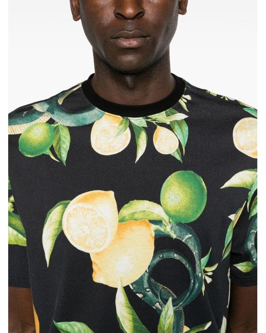 Camiseta con estampado Lemon Roberto Cavalli de hombre de color Green