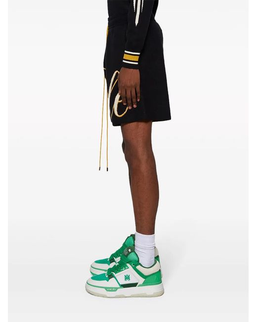 Rhude Black Intarsia-Knit Swim Shorts for men