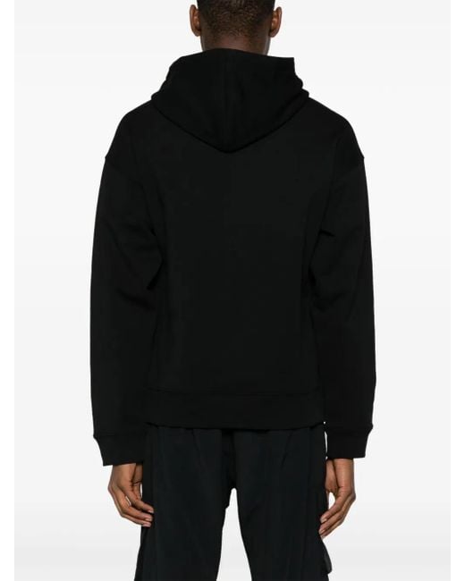 Moschino Blue Logo-Print Cotton Hoodie for men