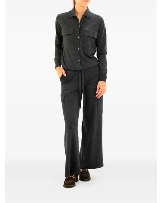 P.A.R.O.S.H. Black Pocket-Detail Button Shirt