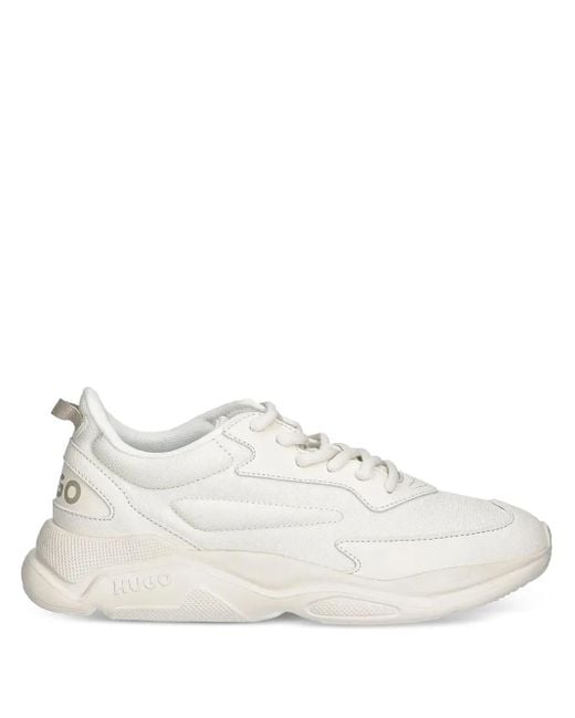 HUGO White Logo-Detail Sneakers