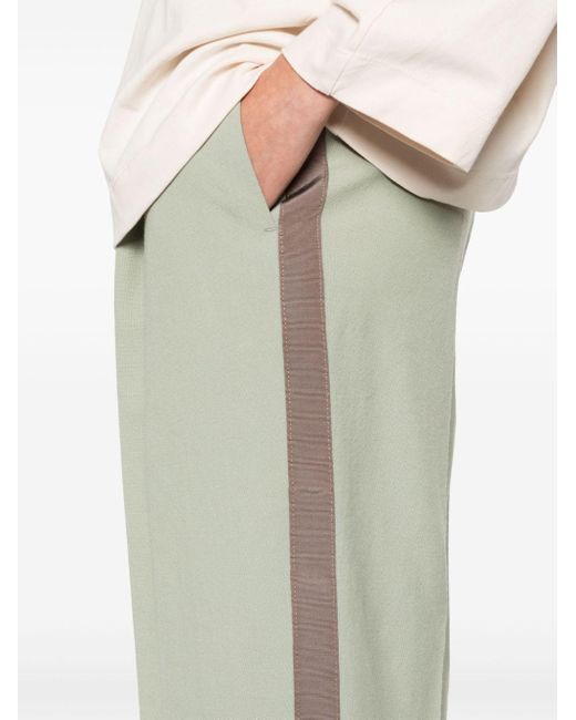 Dries Van Noten Gray Pleated-detailed Tuxedo Trousers