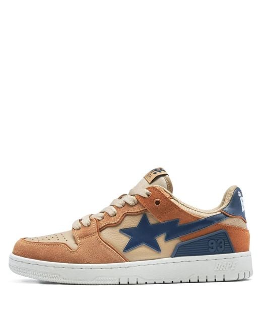 A Bathing Ape Brown Sneakers Mit Stern-Patch