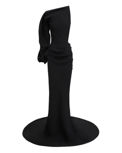 Maticevski Embellished One-shoulder Dress Black